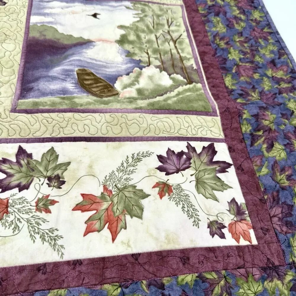 Handmade Lap (Crib) Quilt 51” X 32” Outdoor Themed Farmhouse Cottagecore Cabin